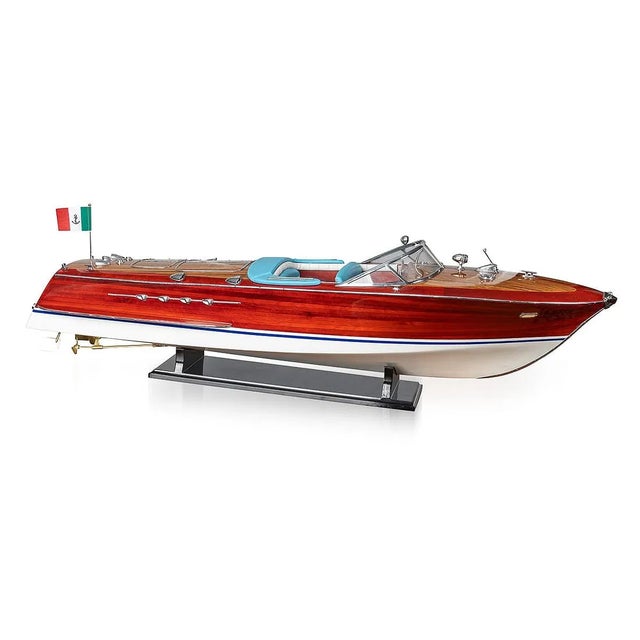 Mid-Century Modern Vintage Riva Tritone Speedboat Scale Model Italy 34” For Sale - Image 3 of 9