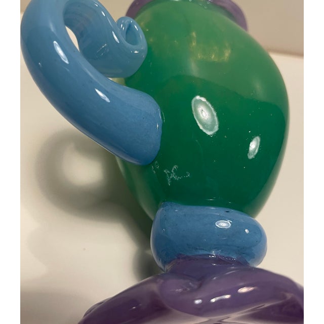 Green 1990s Art Glass Pitcher by Arien For Sale - Image 8 of 8