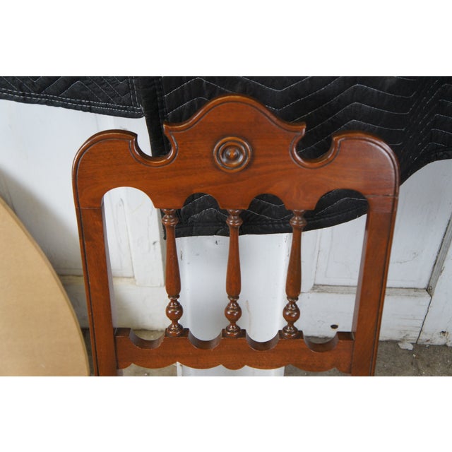 Antique Early 20th Century Michigan Chair Company Walnut Side Chair Embroidered Seat For Sale - Image 4 of 12