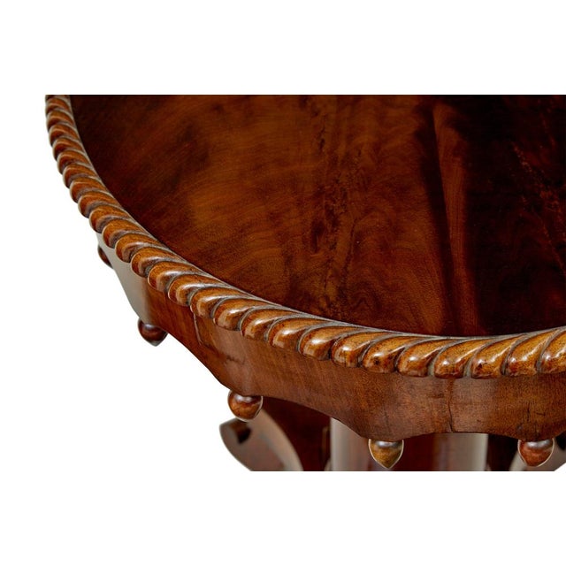 19th Century Flame Mahogany Oval Side Table, 1880s For Sale - Image 9 of 10