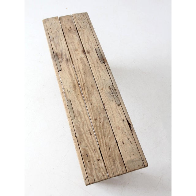 Mid 20th Century Antique Wood Farmhouse Bench For Sale - Image 5 of 12