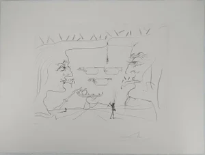 Salvador Dali, Homage to Leonardo da Vinci: the Telegraph, 1975, Etching