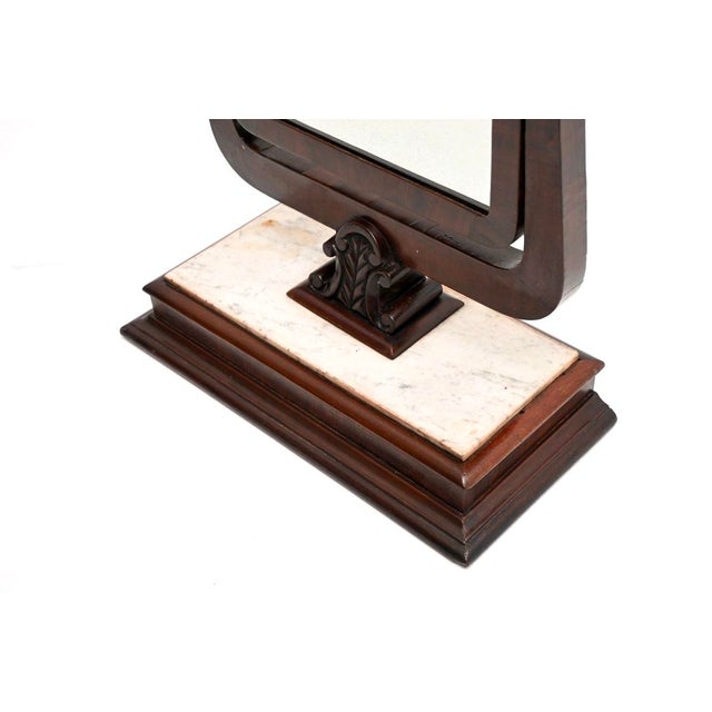 Brown Antique Victorian Marble Table Top Vanity Mirror, 1840 For Sale - Image 8 of 9