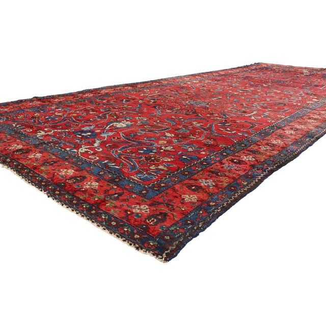 90057 Antique Persian Malayer Rug, 07'00 x 17'01. Imperial Qajar Garden: Late 19th Century Persian Malayer Masterpiece of...