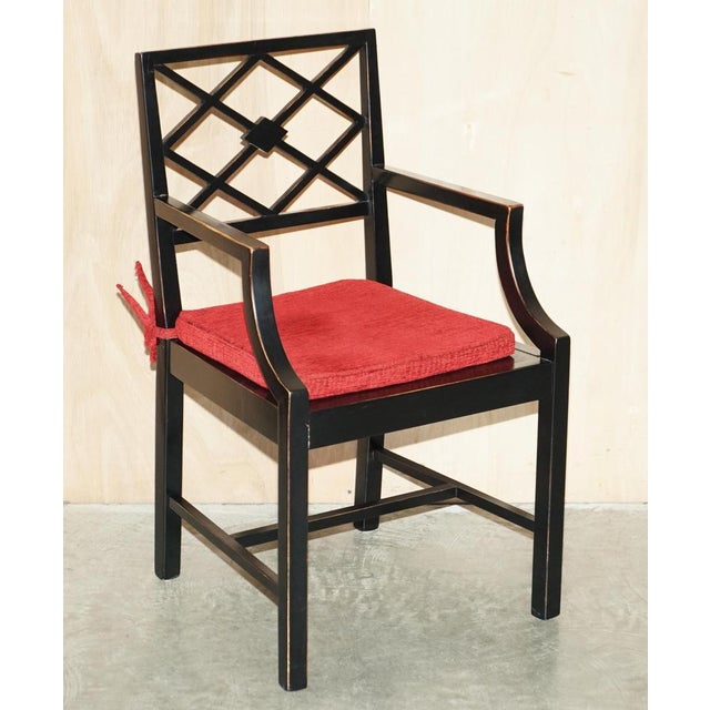 Lovely pair of Thomas Chippendale style ebonised side chairs A very good looking and well made pair, these are based on...