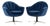 Vintage Hungarian Shell Swivel Lounge Cairs in Blue Velvet with Star Bases, 1970s, Set of 2 For Sale
