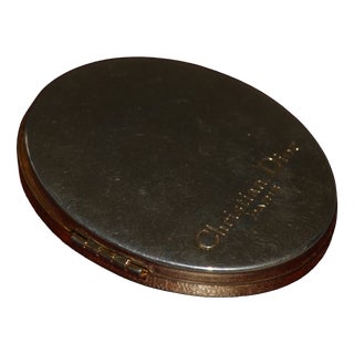 Oval Gilt Compact Pocket Mirror from Christian Dior, 1980s For Sale