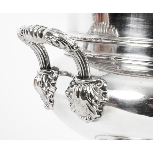 Regency Wine Coolers in Old Sheffield Plate with Hise Crest, 19th Century, Set of 2 For Sale - Image 9 of 18