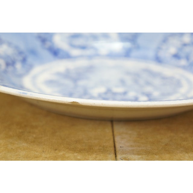 Ceramic Antique Petrus Regout Dutch Maastricht Oriental Blue Transferware Dinner Plate 10" For Sale - Image 7 of 11