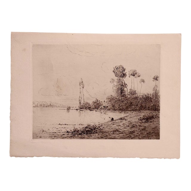 Hippolyte Camille Delpy, Landscape, Etching on Paper, 1904 For Sale