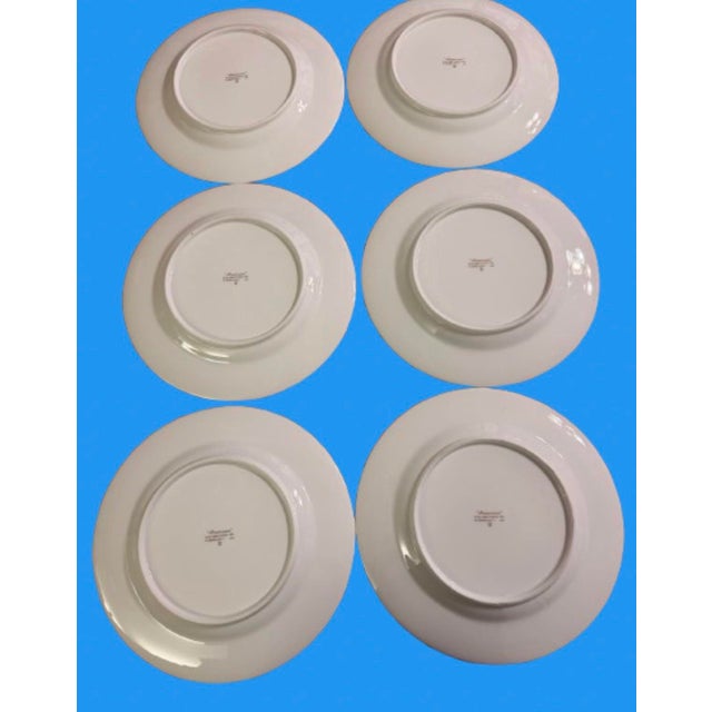 Fitz and Floyd Vintage Fitz and Floyd Porcelain Renaissance Blue Platters - Set of 6 For Sale - Image 4 of 10