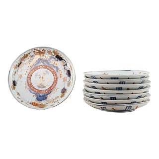 Eight Fukagawa Imari Hand Painted Dishes, Japan Circa 1900 For Sale