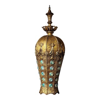 1960s Hollywood Regency Gild Pendant Light For Sale