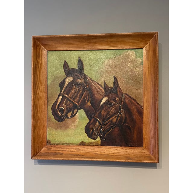 Gucci Vintage 1959 Equestrian Horse Portrait Oil Painting - Signed & Framed For Sale - Image 4 of 16