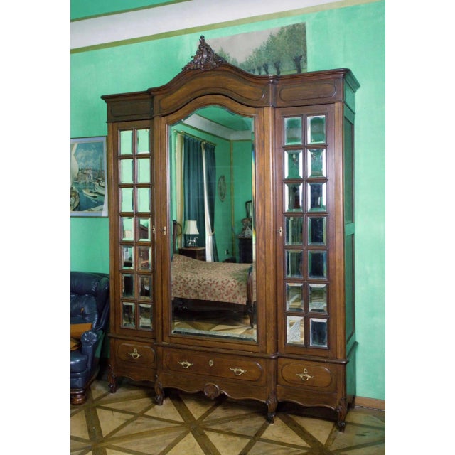 Large Castle Wardrobe with Mirrors For Sale - Image 9 of 9