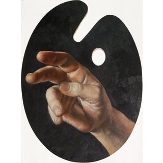 Benediction by Daniel Maidman | Oil on wood palette Hand gesture on a painter's palette. For Sale