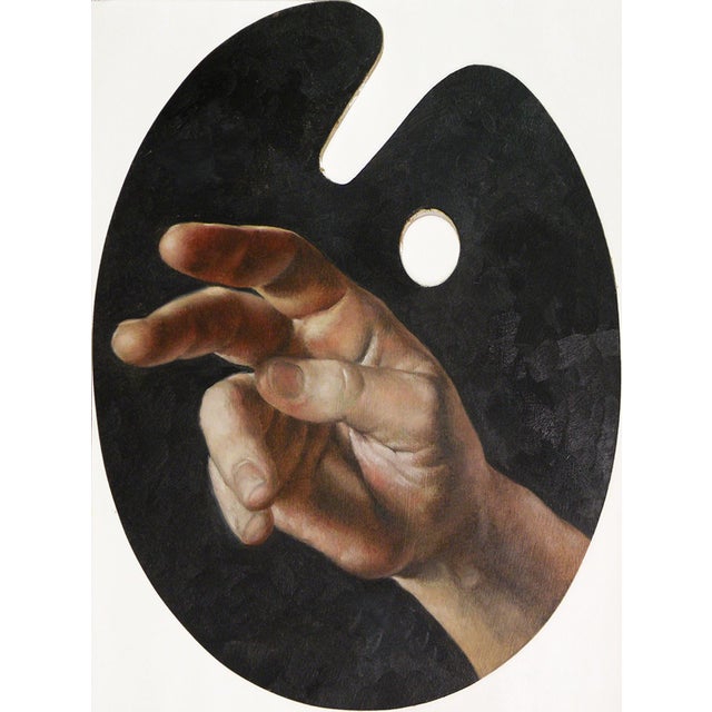 Benediction by Daniel Maidman | Oil on wood palette Hand gesture on a painter's palette. For Sale