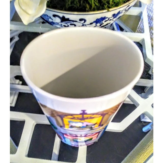 1960s Rosenthal Germany Ceramic Colorful "Scenes From a Window" Vase Bijorn Wiidblad For Sale - Image 5 of 8