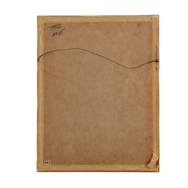 Framed Signed J. Akston "Untitled, 1966" Painting For Sale In Greensboro - Image 6 of 11