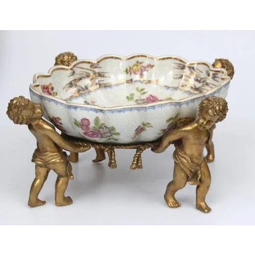 Faience Fruit Vase with Bronze Finish, 1890s For Sale - Image 5 of 12