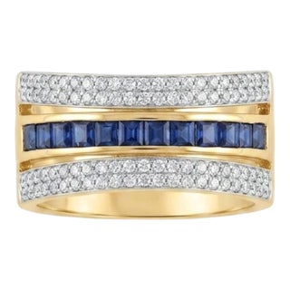 Stunning 18k Gold Blue Sapphire & Diamond Halo Ring, 1.02ct, New For Sale