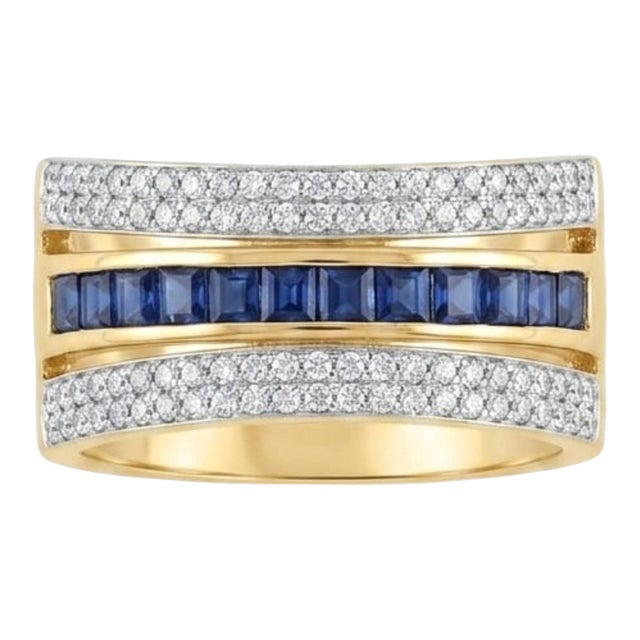 Stunning 18k Gold Blue Sapphire & Diamond Halo Ring, 1.02ct, New For Sale