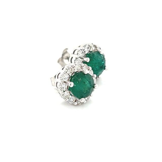 Natural Emerald Diamond Earrings 14k Gold 3.02 TCW Certified $5,490 211182 This is a Unique Custom Made Glamorous Piece of...