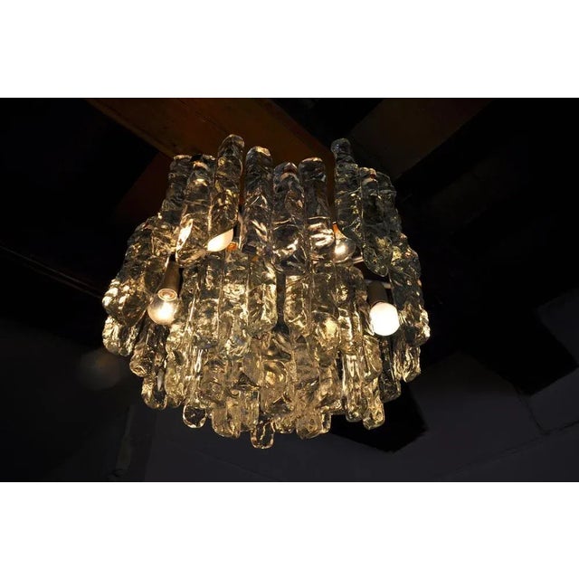 Glass Glaçon Chandelier in Frosted Glass by J.T Kalmar, Austria, 1970 For Sale - Image 7 of 8