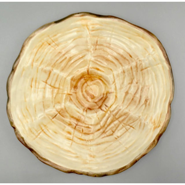 Ceramic French Trompe l'Oeil Faux Bois Glazed Organic Oyster Plate For Sale - Image 7 of 12