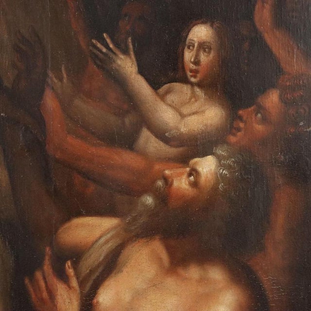 Lombard School, Painting Christ in Purgatory, Oil on Panel For Sale - Image 6 of 12