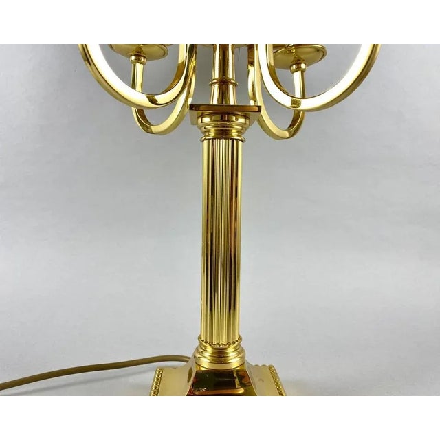 Gold Vintage 4-Light Table Lamp in Gilt Brass, 1970s For Sale - Image 8 of 11