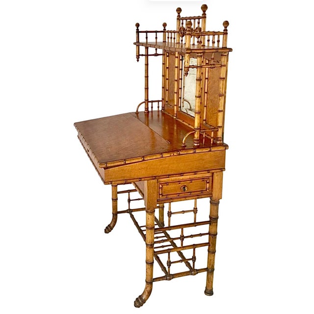 R. J. Horner American Victorian Faux Bamboo Desk For Sale - Image 10 of 13