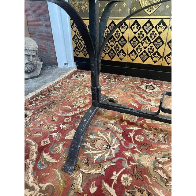 Wrought Iron and Iron Dining Table For Sale - Image 4 of 9