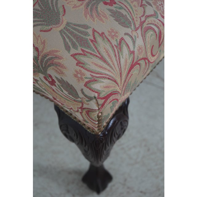 Newly Upholstered Ball & Claw Chippendale Bench For Sale - Image 9 of 12