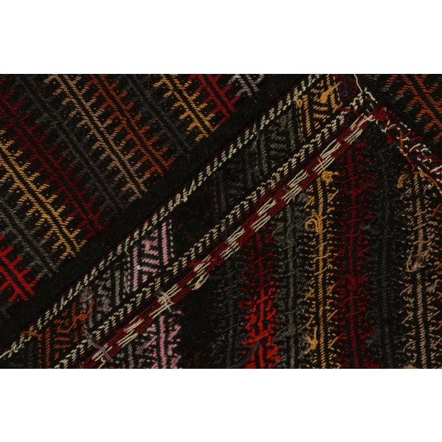 Tribal Style Vintage Cecim Kilim in Multicolor Stripe Patterns For Sale In New York - Image 6 of 6