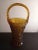 Glass 1960 Indiana Glass Tiara Sandwich Amber Glass Top Handle Basket Vase For Sale - Image 7 of 7