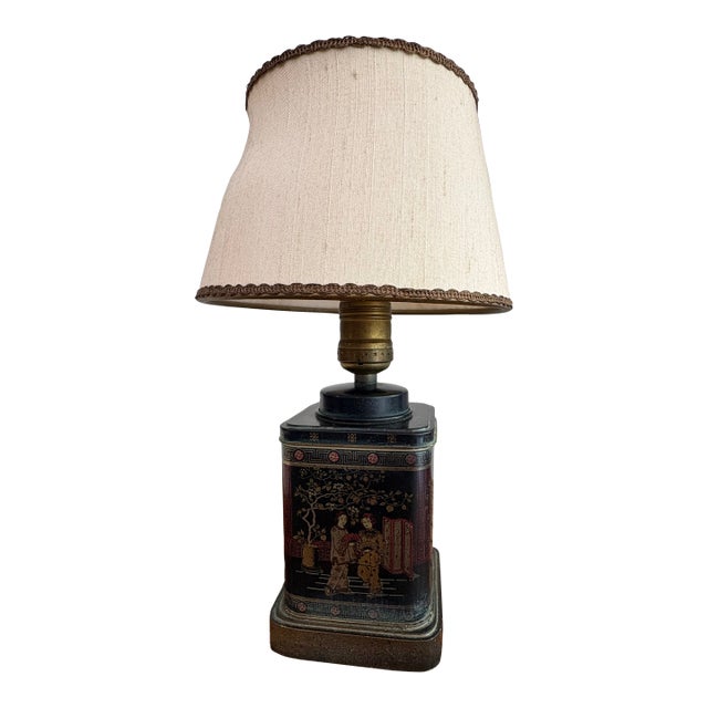 1960s Frederick Cooper Style Petite Tea Canister Lamp For Sale