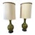 Pair of Tall (41”) Green Vintage Lamps For Sale