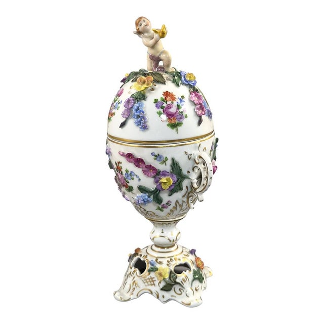 A beautifully modelled dresden porcelain potpourri urn produced by the renowned carl thieme manufactory in potschappel...
