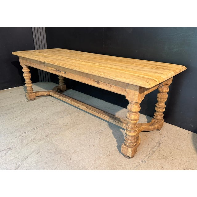 French Oak Farmhouse Table with Drawers, 1920 For Sale - Image 14 of 14