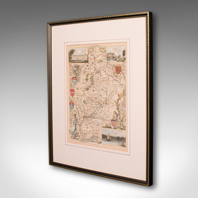 Victorian 1850's Antique Nottinghamshire Map For Sale - Image 3 of 12