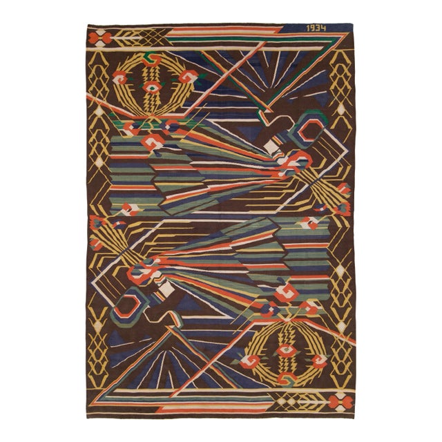 Galerie Shabab Collection Antique Romanian Flat-Weave Rug For Sale