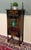 Antique English Arts & Crafts Oak Leaded Stained Glass Bookcase Cabinet c.1930s For Sale - Image 10 of 17