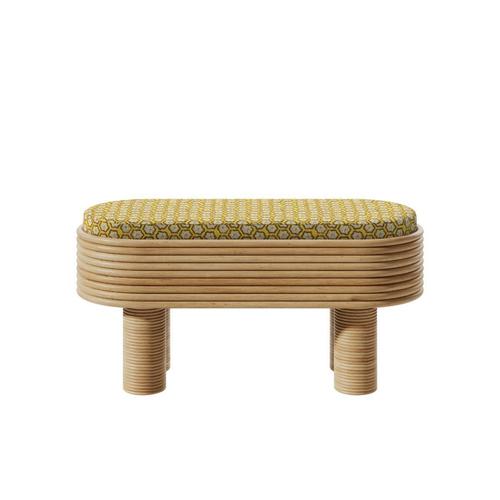 Grace Bench in Rattan and HR Foam by Popus Editions For Sale - Image 4 of 6