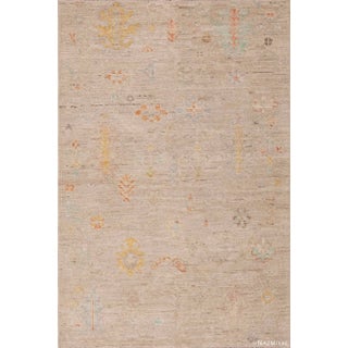Abstract Tribal Design Modern Handmade Contemporary Area Rug For Sale