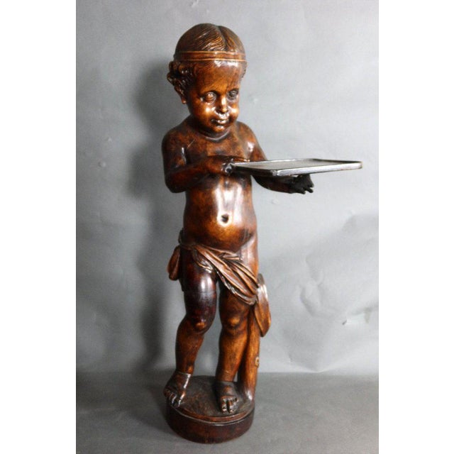 Wood 19th Century Child Servant Sculpture For Sale - Image 7 of 8