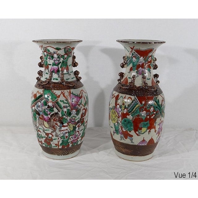 19th Century Chinese Nankin Porcelain Vases, Set of 2 For Sale - Image 4 of 18