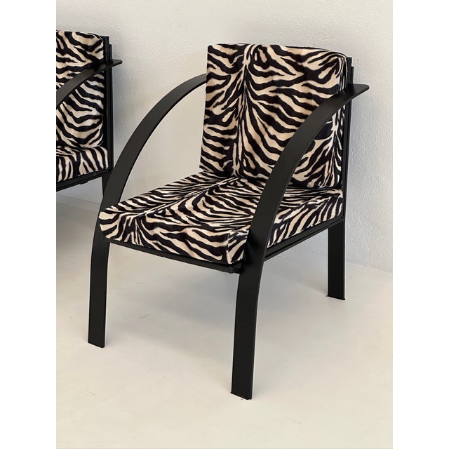 Sofa and Animalier Armchairs with Metal Frames, 1980s, Set of 3 For Sale - Image 14 of 18