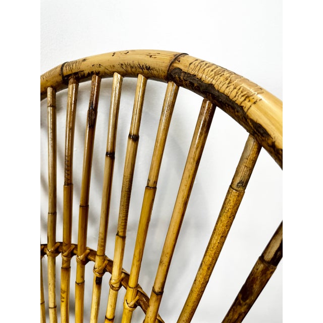 Vintage Rattan Bamboo Fan Back Chairs- A Pair For Sale - Image 12 of 12