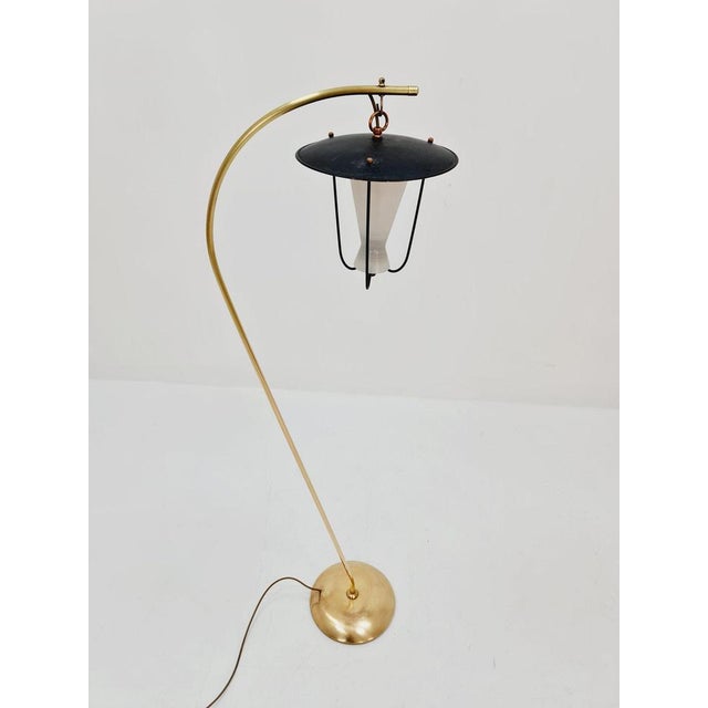 Mid-Century German Arc Floor Lamp in Brass, 1960s For Sale - Image 6 of 12